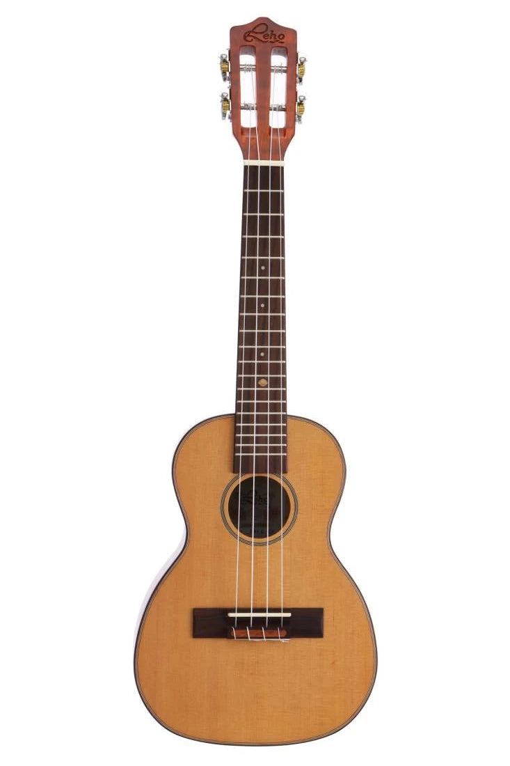 Leho LHUC-CF Flame Maple Concert Ukulele avec un haut en cèdre solide