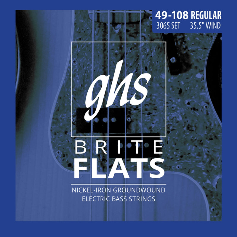 Ghs 3065 Brite Flats Electric Bass Medium Scale Strings (35 1/2'' Winding)