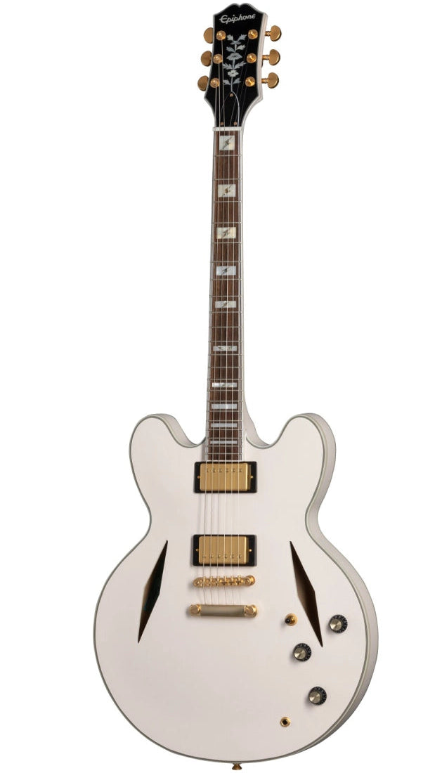 Epiphone SHEREWABWGH Emily Wolfe ''White Wolfe'' Sheraton Semi Hollow Electric Guitar (Aged Bone White)