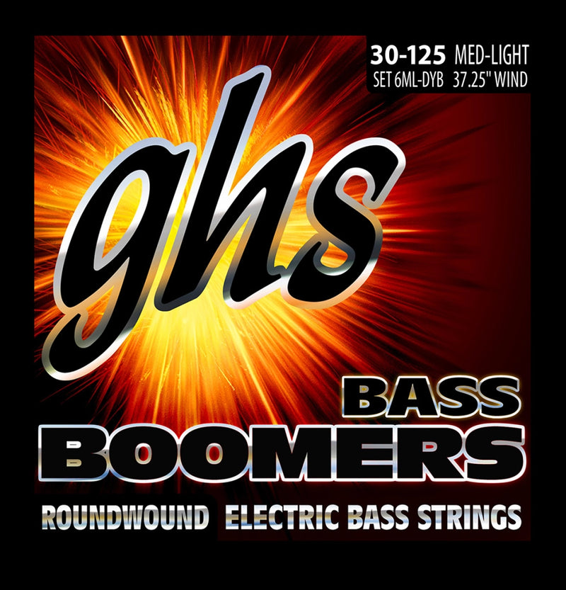 Ghs 6ML-DYB Bass Boomers Roundwound Long Scale (Medium-Light) - 6 Strings