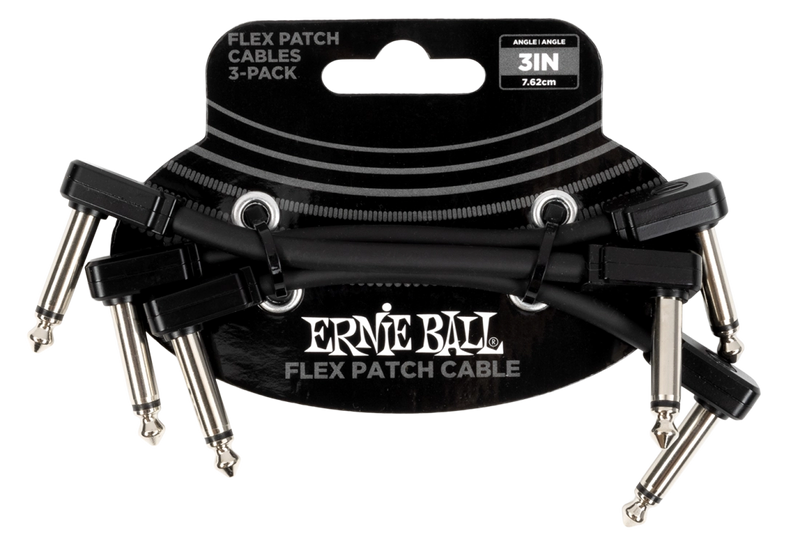 Ernie Ball 6443EB Flex Patch Cable (Pack of 3) - 3"