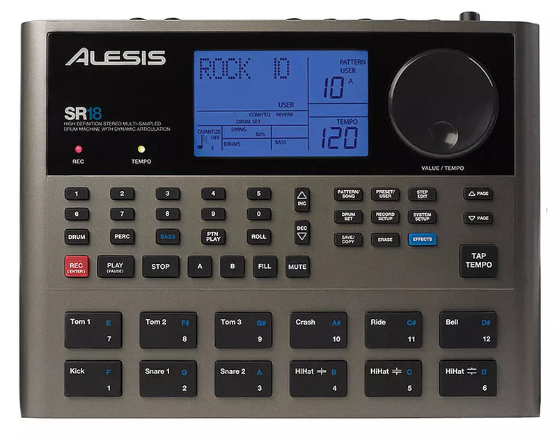 Alesis SR18 Boîte à rythmes classique multi-échantillonnée 24 bits