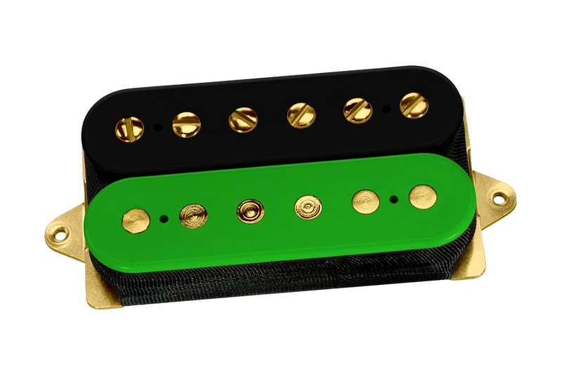 DiMarzio DP155 The Tone Zone F-Spaced Bridge Humbucker Pickup (Black/Green With Gold Pole Pieces)