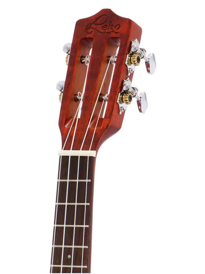 Leho LHUC-CF Flame Maple Concert Ukulele avec un haut en cèdre solide