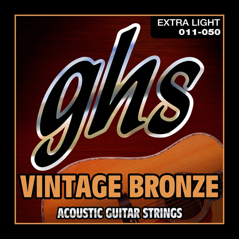 Ghs VN-XL Vintage Bronze Acoustic Guitar Strings - Extra Light