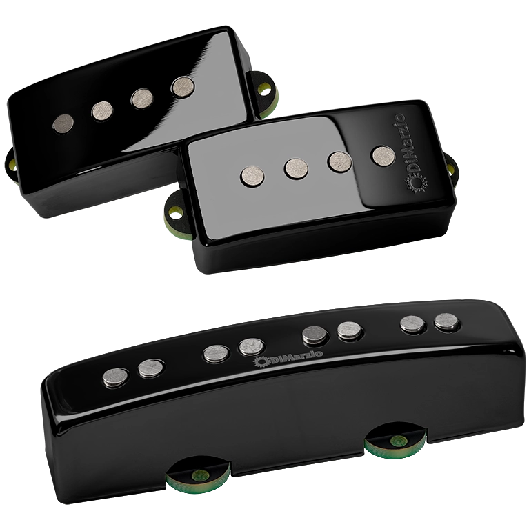 DiMarzio DP306 Sixties PJ Pair Bass Pickup (Gloss Black Cover)