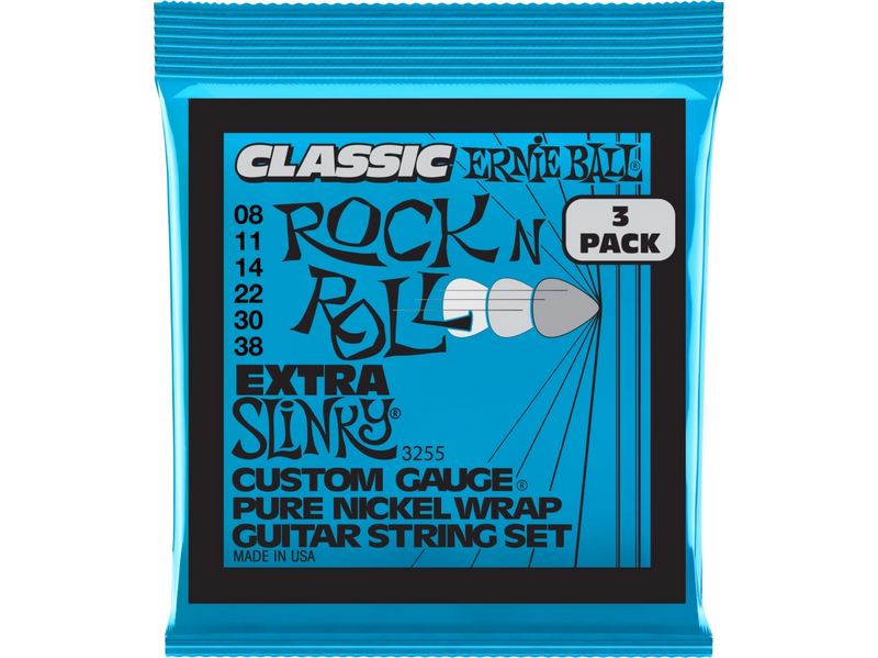 Ernie Ball 3255EB Strings de guitare électrique extra slinky (pack) (pack)