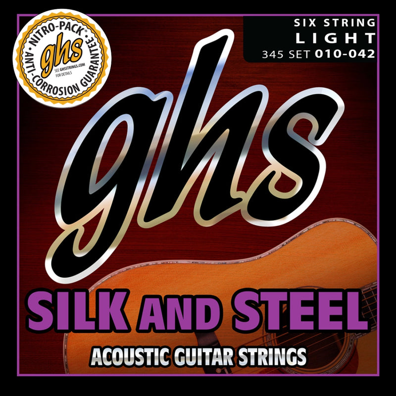 Ghs 345 Silk and Steel Acoustic Guitar Set - Light