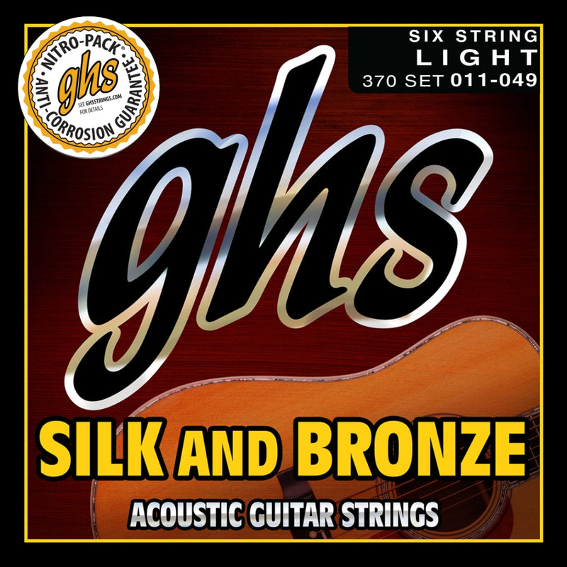 Ghs 370 Silk And Bronze Acoustic Guitar String Set - Light