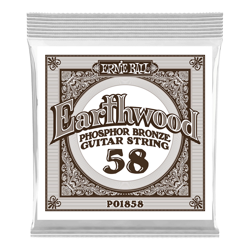 Ernie Ball 1858EB Earthwood Phosphor Bronze Acoustic Guitar String - .058