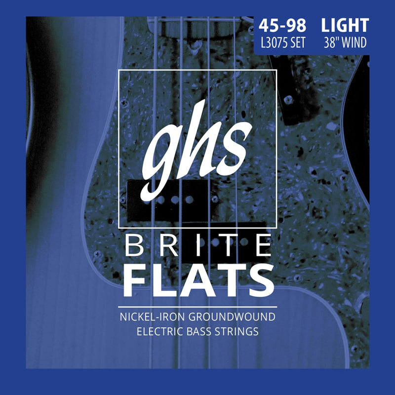 Ghs L3075 Brite Flats Electric Bass Strings (38'' Winding) - Long Scale Plus, Light