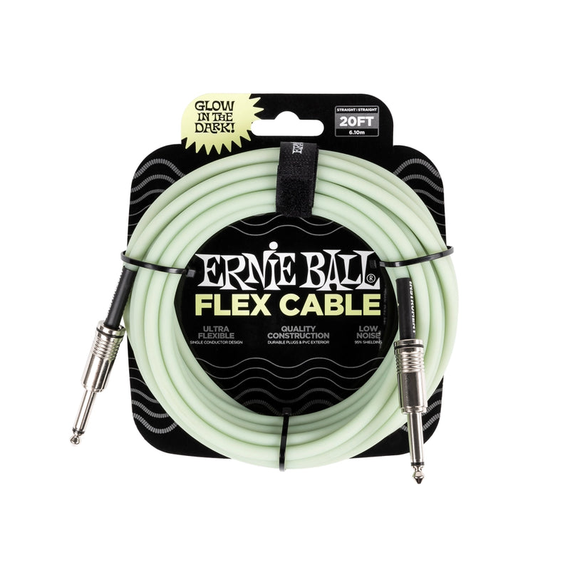 Ernie Ball 6437EB 1/4 to1/4 Instrument Cable (Glow in the Dark) - 20'