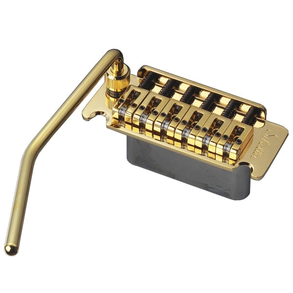 Schaller SCH13050542 Vintage Guitar Bridge and Tremolo Arm (Gold)