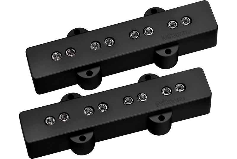 DiMarzio DP123 Bass Model J Pickup Set (Black With Nickel Poles)