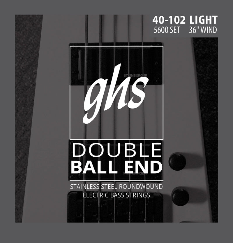 Ghs 5600 Double Ball End Bass Strings Roundwound, Stainless Steel - Light