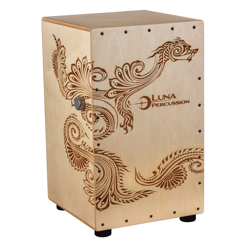 Luna HENNA DRAGON Cajon (Etched Dragon Design)
