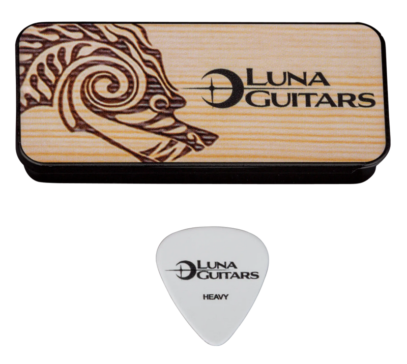 Luna PICK TIN HVY Heavy Pick Tin 6 Picks (Dragon) - 1.0mm