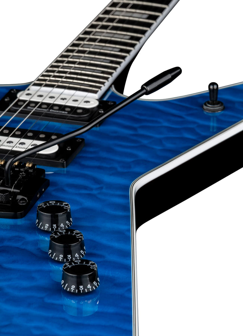 Dean Guitars ML SEL 24 K QM TBL Select 24 Kahler Quilt Top Electric Guitar (Trans Blue)