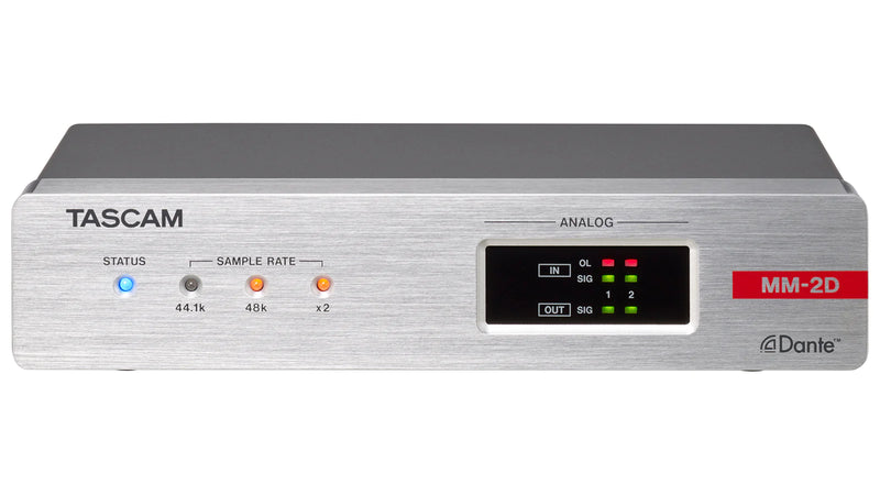 Tascam MM-2D-X 2-Channel Mic/Line Input/Output Dante Converter with Built-In DSP Mixer
