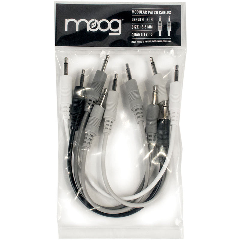 Moog RES-CABLE-SET-2 Patch Cables for Mother-32 Synthesizer (5-Piece Set) - 6"