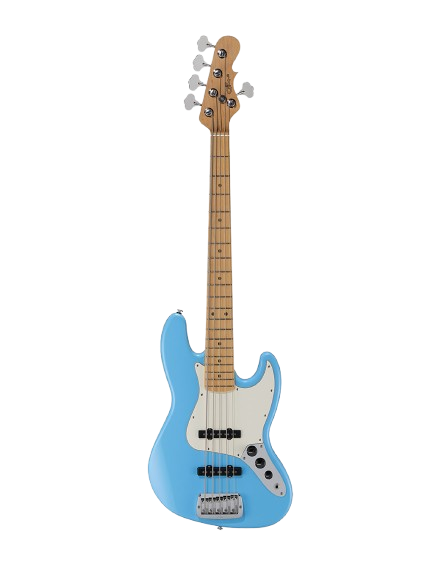 G&L FDJB5-HIM-MP Fullerton Deluxe JB5 5 String Electric Bass Guitar (Himalayan Blue)