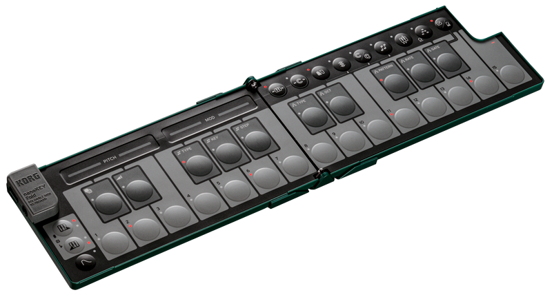 Korg NANOKEYFDAG Foldable Pocket Size MIDI Keyboard (Alpine Green)