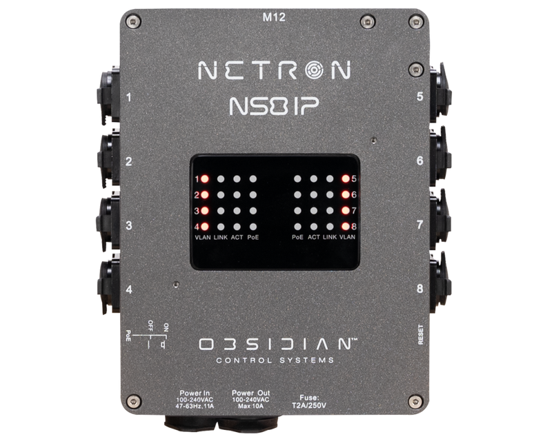 Obsidien NS8 IP IP65 8 Commutateur de réseau portuaire