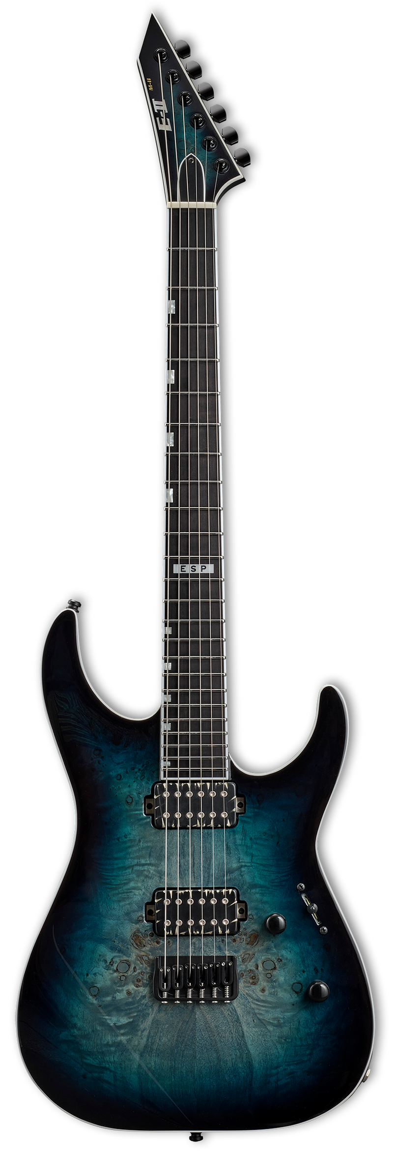 ESP E-II M-II HT Electric Guitar (Mercury Blue Burst)