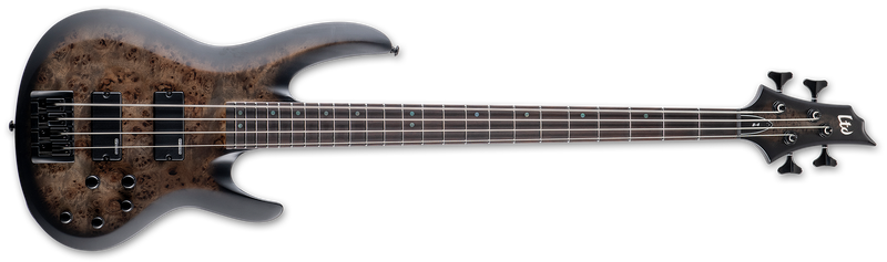 ESP LTD B-4 Ebony Bass Guitar (Charcoal Burst Satin)
