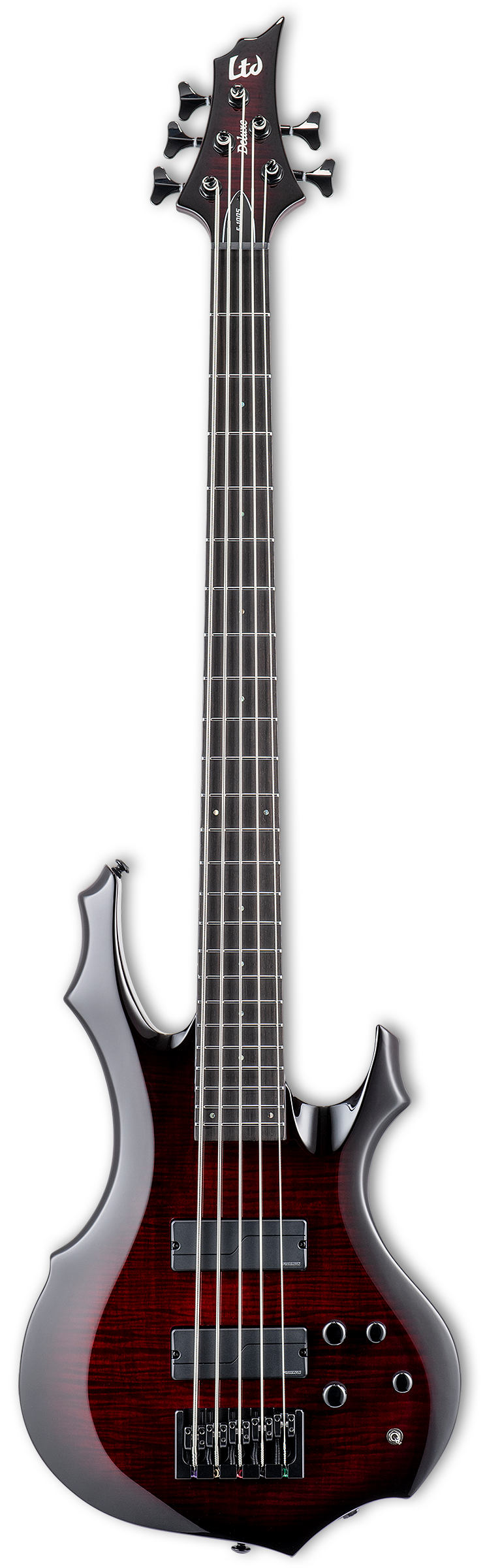 ESP LTD F-1005 Bass Guitar (See Thru Black Cherry Sunburst)