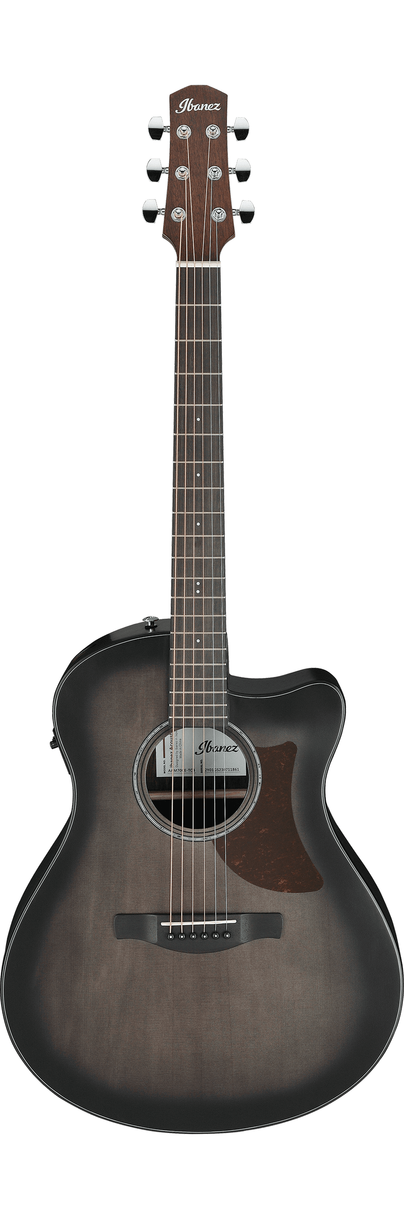 Guitare acoustique Ibanez AAM70CE (rafale de charbon de bois transparent)