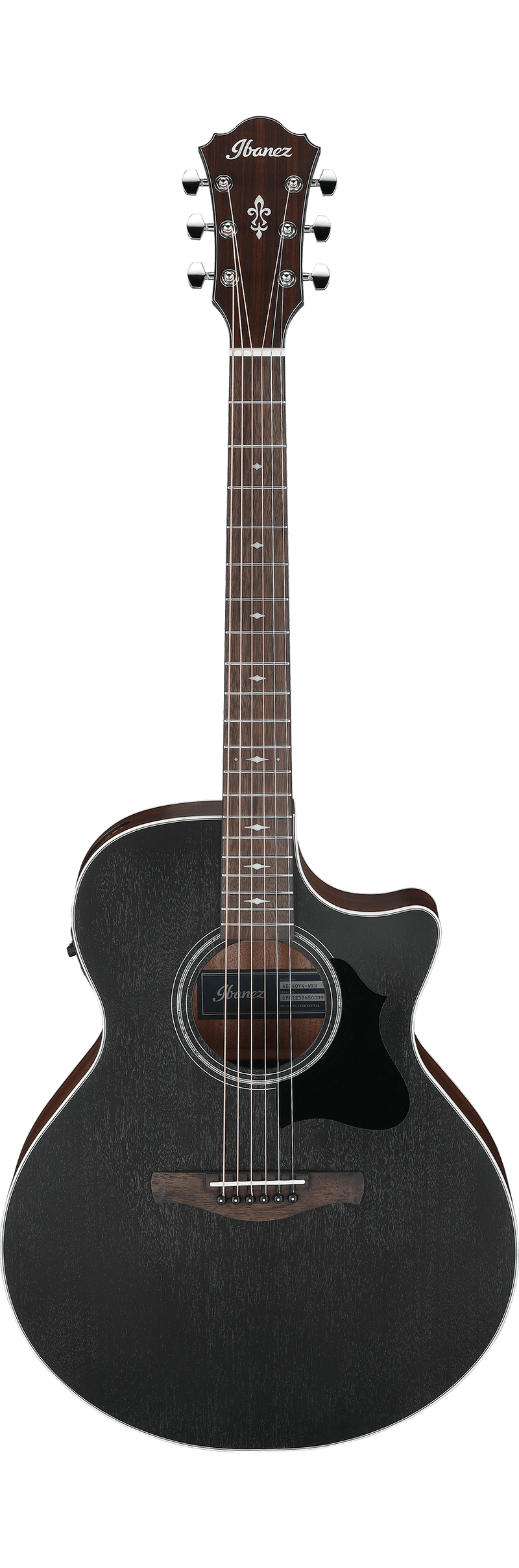 Ibanez AE140 Acoustic Guitar (Weathered Black, Open Pore Natural)