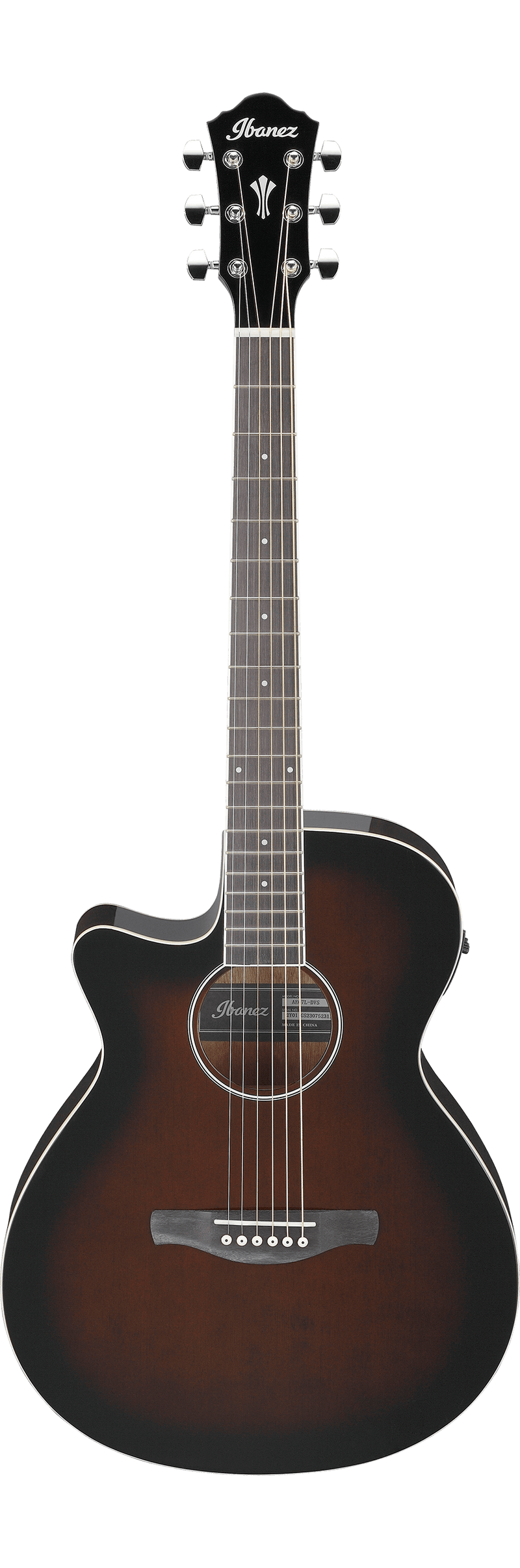 Ibanez AEG7L Left-Handed Acoustic Guitar (Dark Violin Sunburst High Gloss)