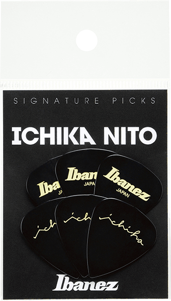 Ibanez P1000ICHI-BK Ichika Nito Signature Pick, forme de larme, moyen (0,8 mm) (noir x 6 pièces)