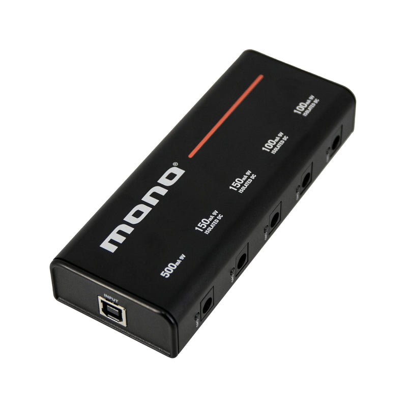 Mono PFX-PS-S-BLK 5-outlet Isolated USB Pedalboard Power Supply - Small