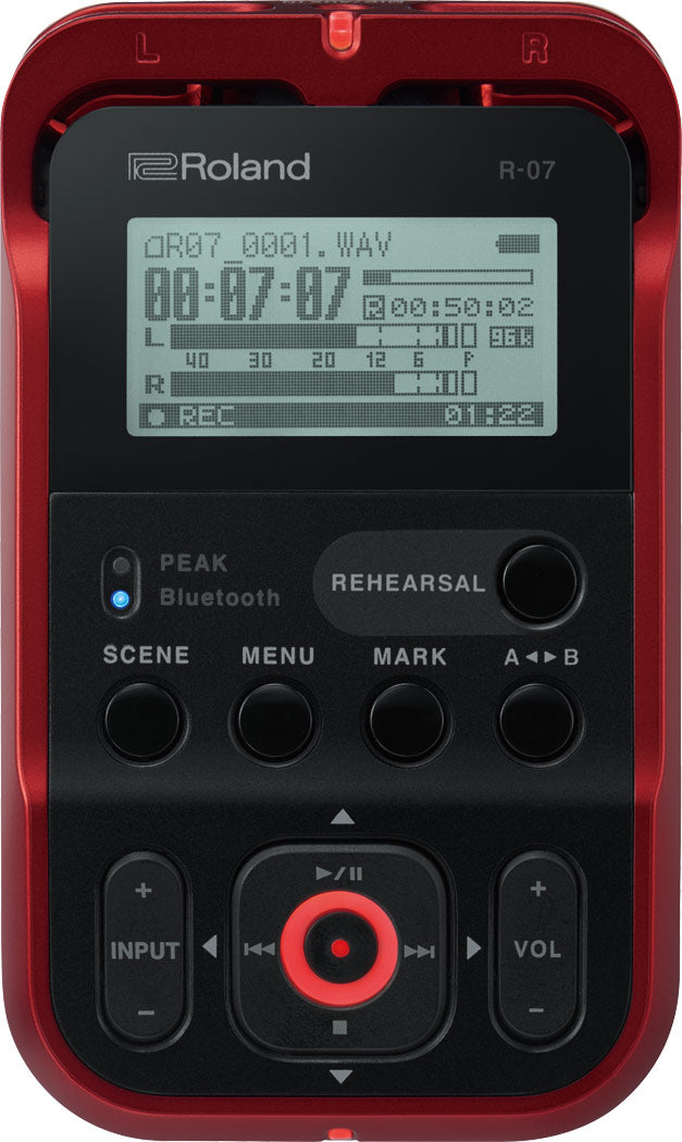 Roland R-07 Portable Audio Recorder (Red)