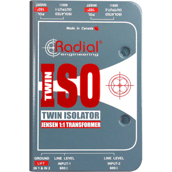 Radial Engineering TWIN-ISO Two Channel Balanced Line Isolator w/ Jensen Transformers