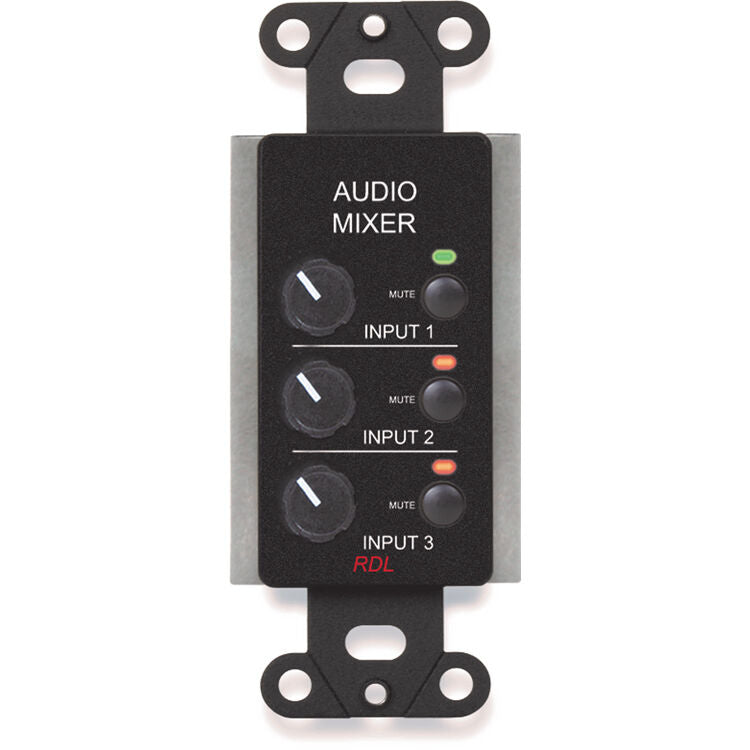 RDL DB-RC3M 3 Channel Remote Audio Mixing Control Panel with Mute Button