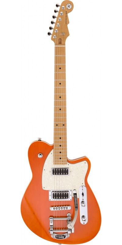 Reverend FR-G-roog-RM-RBRB-PL-B Flatroc Electric Guitar (Rock Orange)