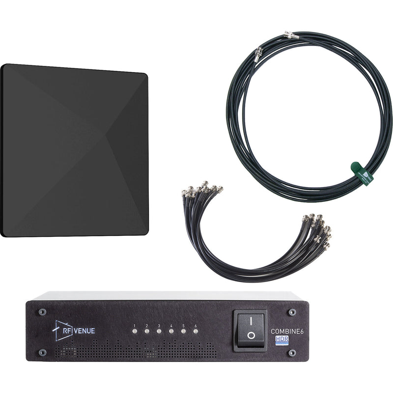 RF Venue COMB6CP-ARCB Diversity Architectural Antenna & COMBINE6 HDR 6-Channel Antenna Combiner Bundle