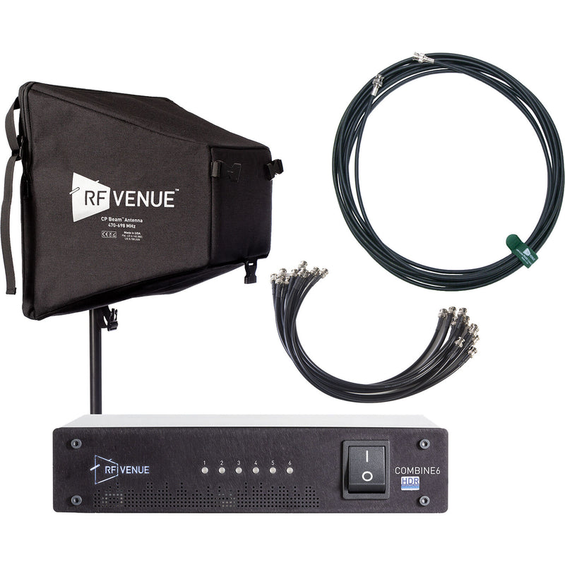 RF Venue COMB6CPB CP Beam Antenna & COMBINE6 HDR 6-Channel Antenna Combiner Bundle