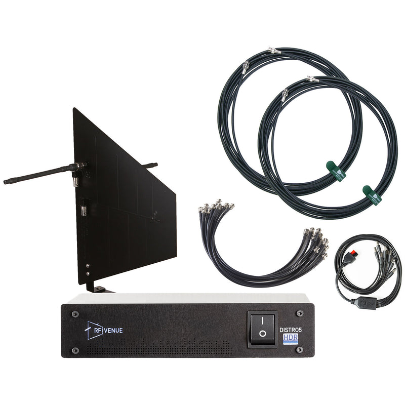 RF Venue DFINBD5 Diversity Fin Wall-Mount Antenna & DISTRO5 5-Channel UHF Distribution System Bundle