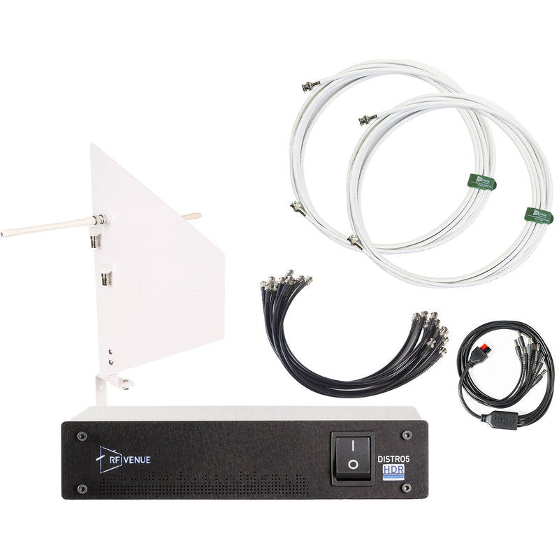 RF Venue DFINWD5 Diversity Fin Wall-Mount Antenna & DISTRO5 5-Channel UHF Distribution System Bundle