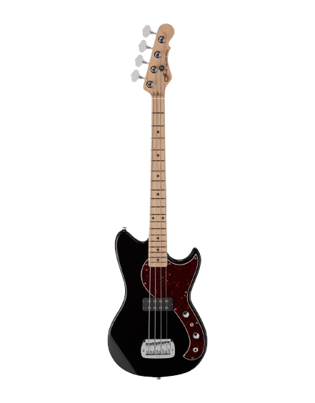 G&L FDFALB-JTB-MP Fullerton Deluxe Fallout Short Scale Electric Bass Guitar (Jet Black)