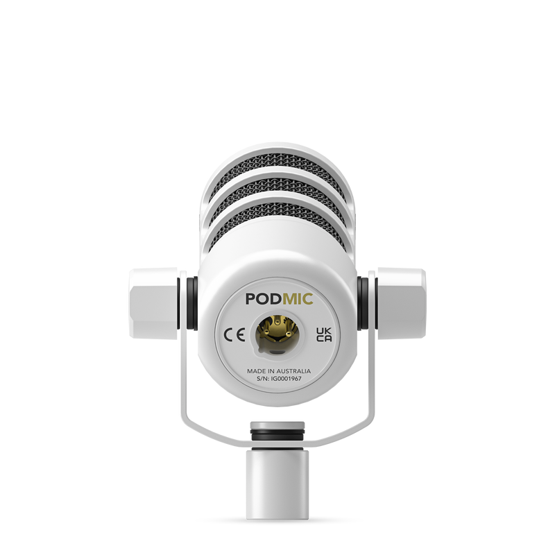 Microphone de podcasting dynamique podmique (blanc)