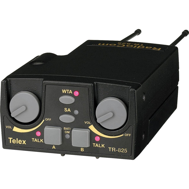 Émetteur-récepteur ceinture binaural sans fil RTS TR-825 UHF 2 canaux avec prise casque A4F (FD)
