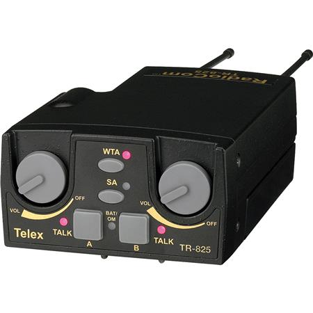 RTS TR-825 UHF 2-Channel Binaural Wireless Beltpack Transceiver w/A4F Headset Jack (FE)