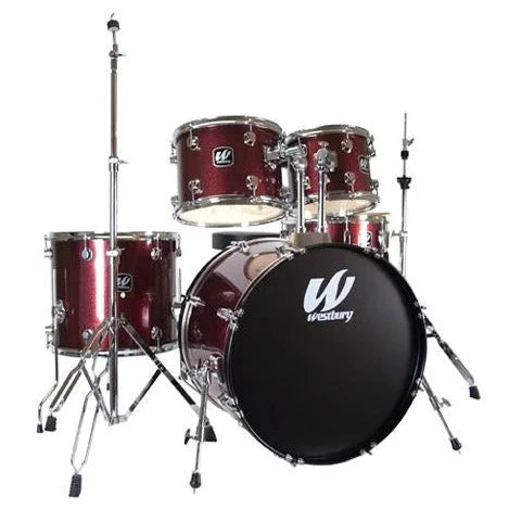 Westbury W565T-RS 5-Piece Studio Drum Kit With Throne (Ruby Sparkle)