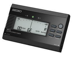 Seiko SAT10BE Guitar and Bass Tuner (Black)