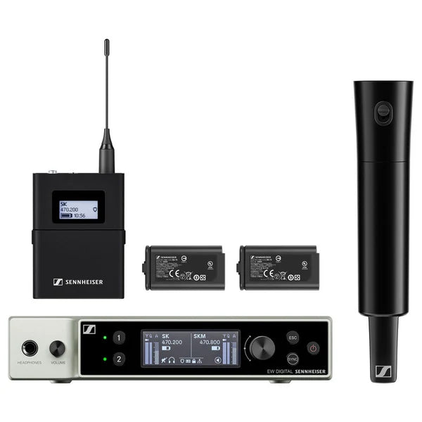 Sennheiser EW-DX SK-SKM-S BASE SET Dual-Channel Digital Wireless System w/Bodypack & Handheld Transmitters - No Mics (V5-7)
